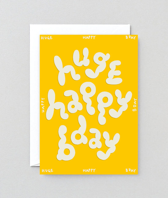 Huge Happy Birthday Embossed Greetings Card