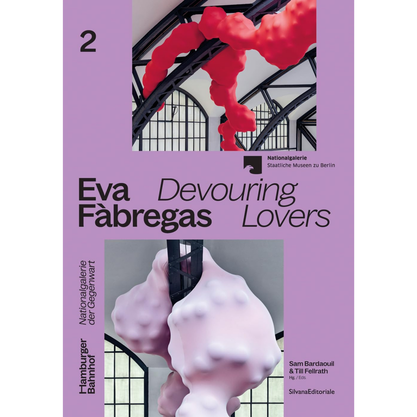 Cover with two images of Eva Fabregas' sprawling sculptures.