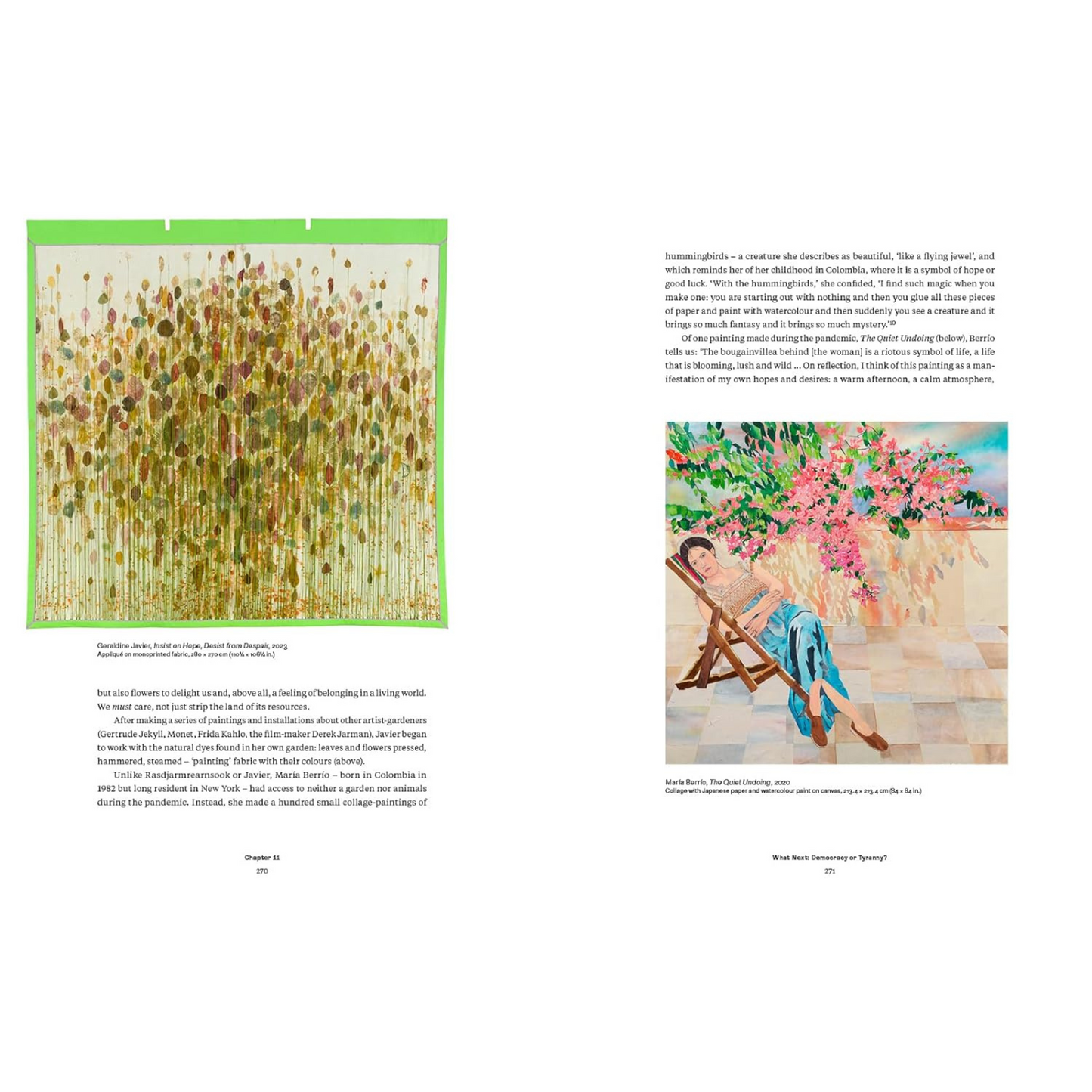 Internal pages of Story of Contemporary Art, featuring two paintings and text.