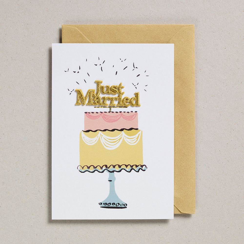 Just Married Cake Greeting Card