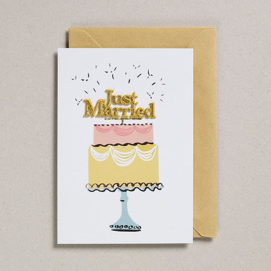 Just Married Cake Greeting Card