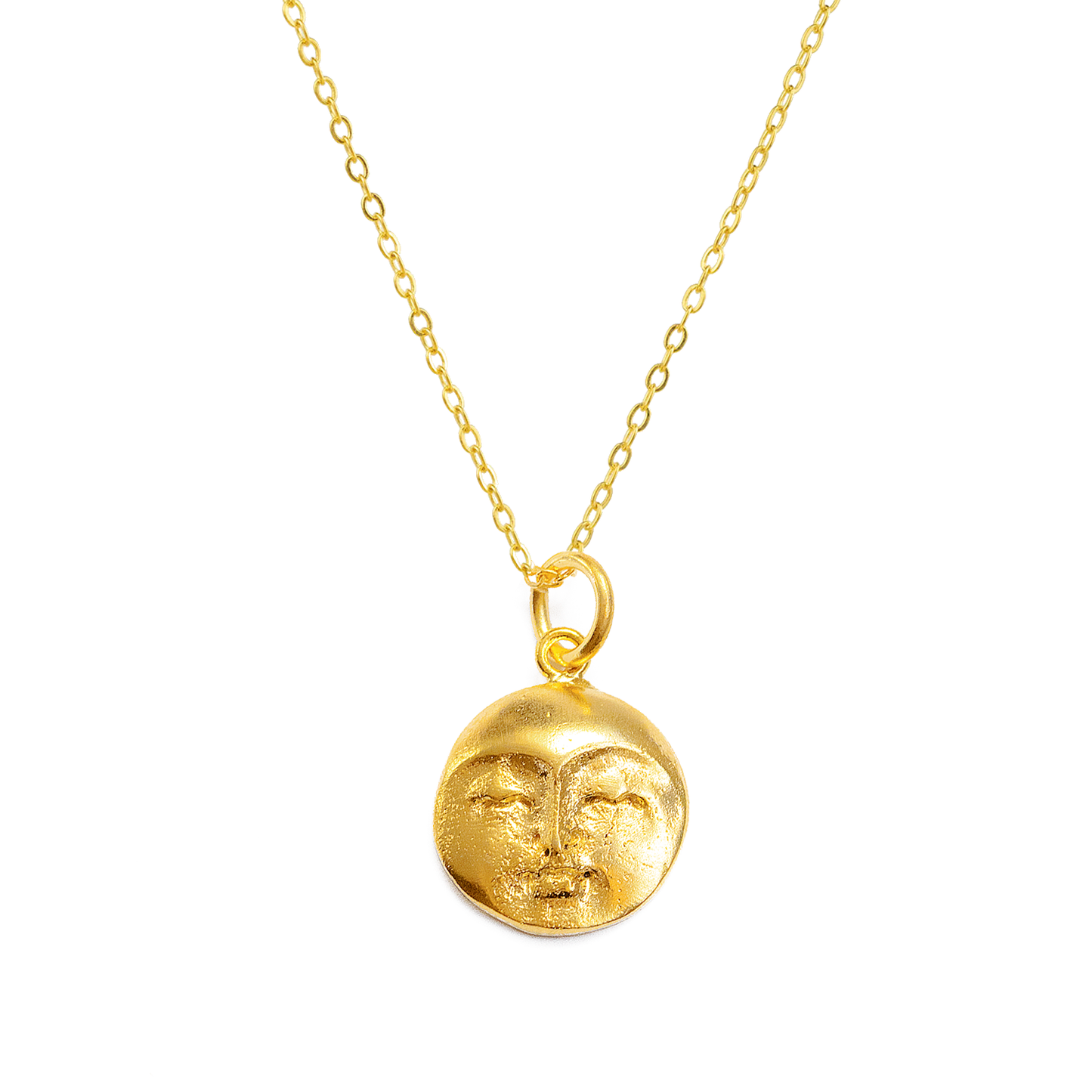Moon Face Drop Necklace