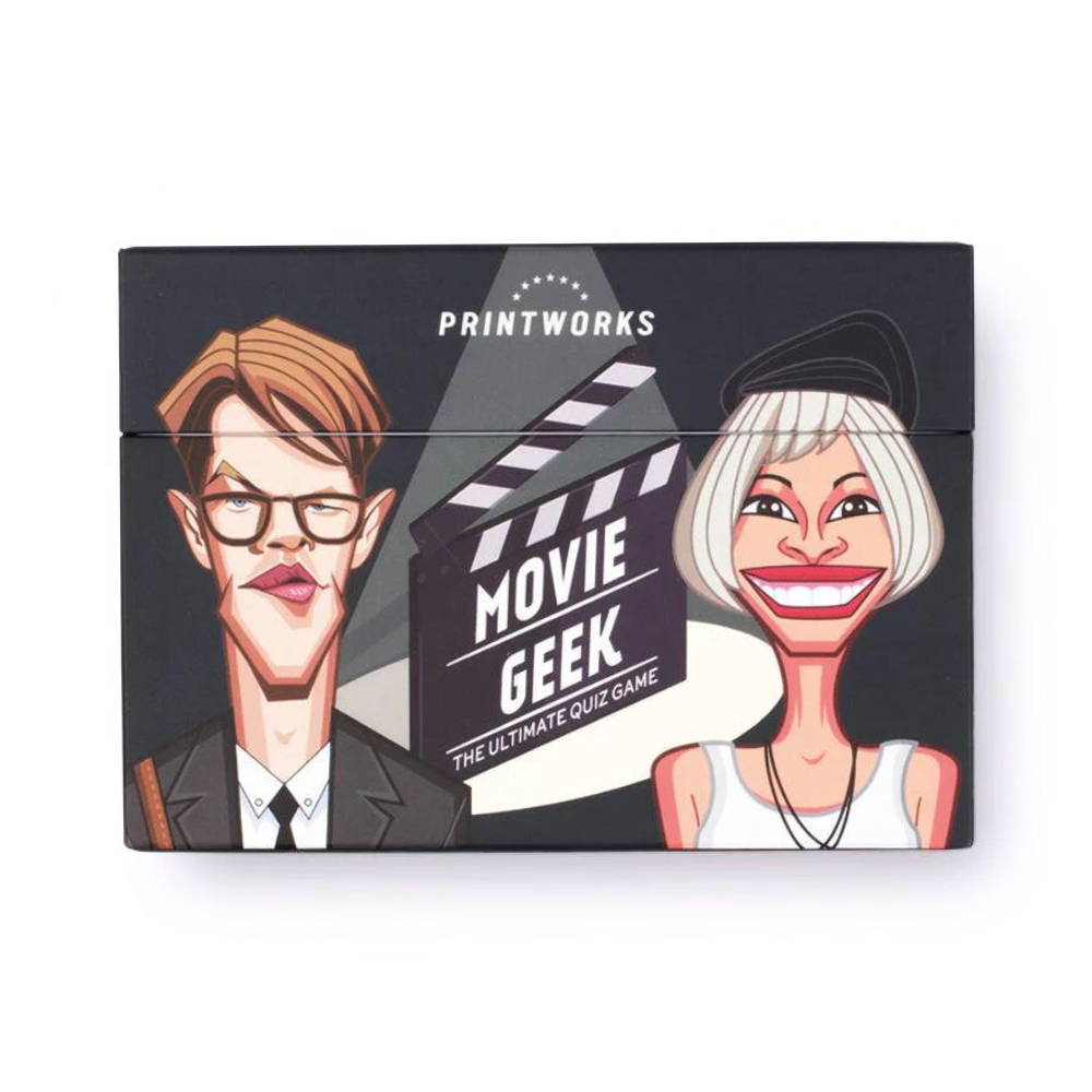 Movie Geek Trivia game box packaging.