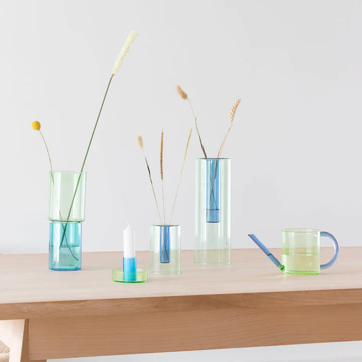 Reversible Glass Vase Green & Blue
