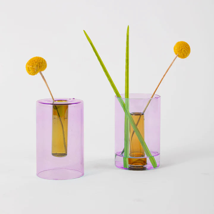 Reversible Glass Vase Lilac & Peach