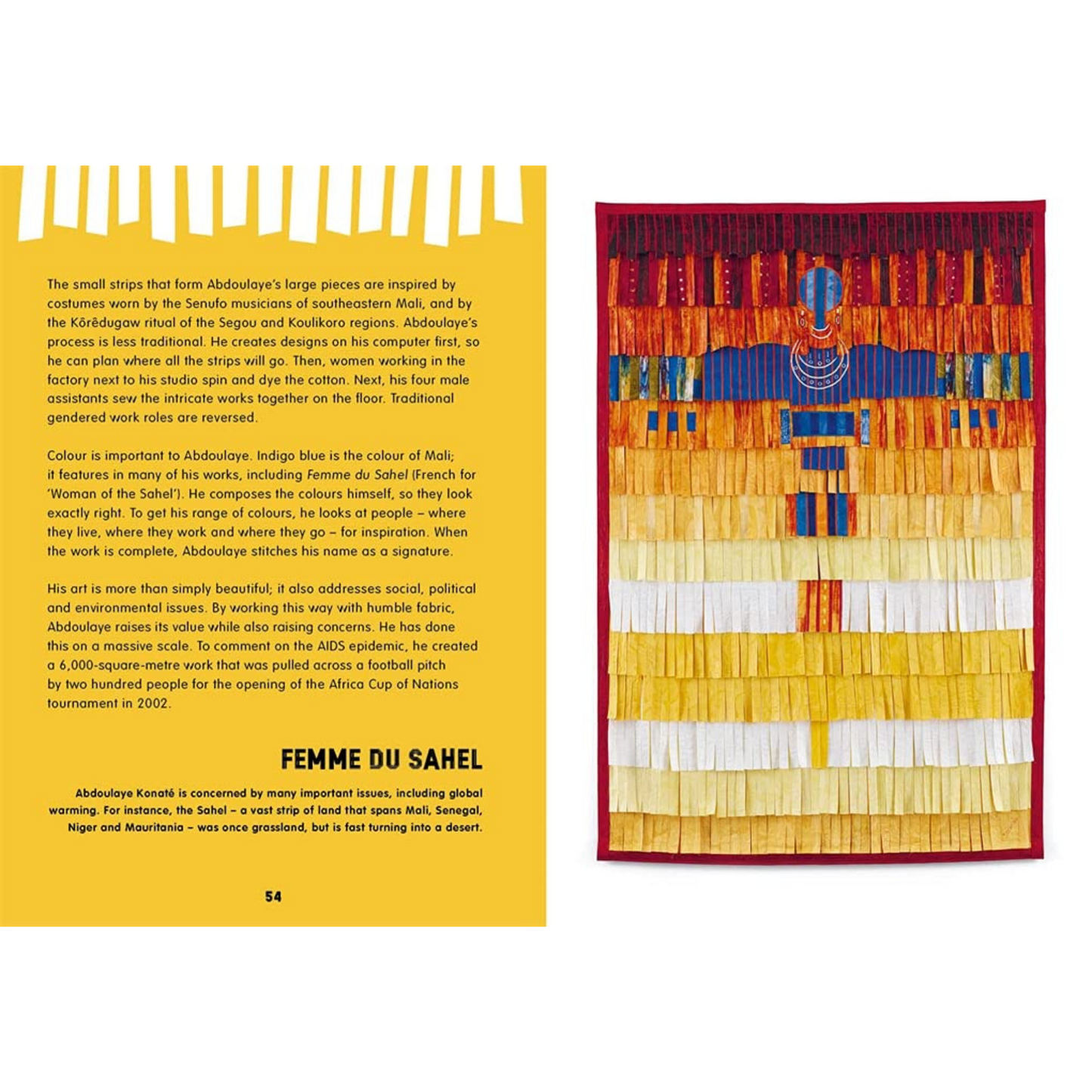 Internal double page spread featuring Femme Du Sahel.