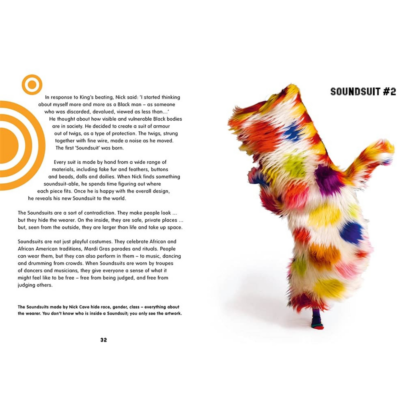 Internal double page spread featuring Nick Cave Soundsuit.