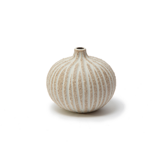 Bari Stone Stripe Small Vase