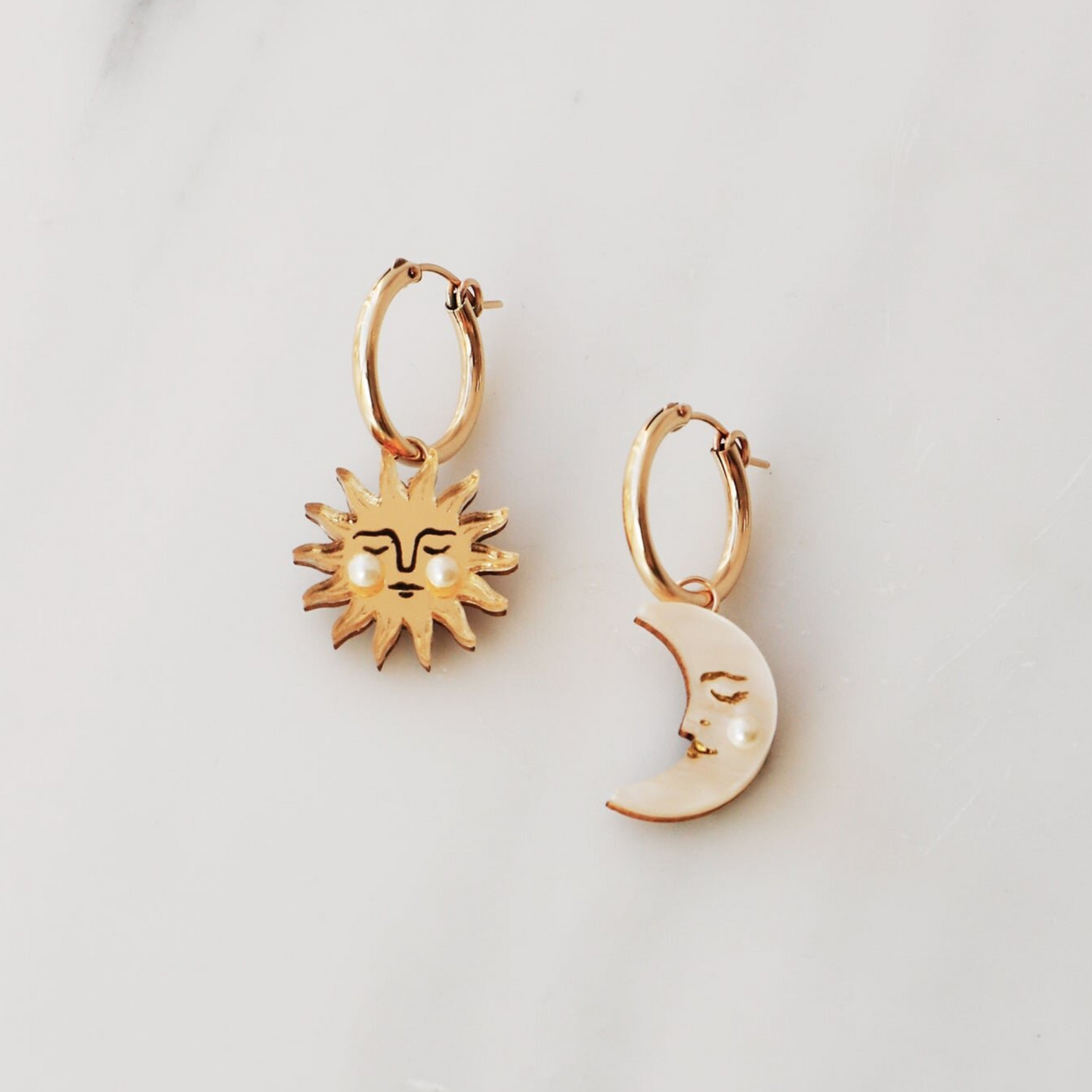Sun & Moon Hoop Earrings