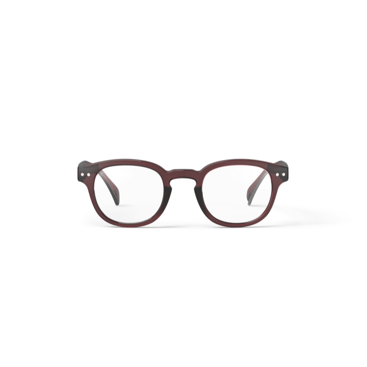 Brown eyeglasses on a white background