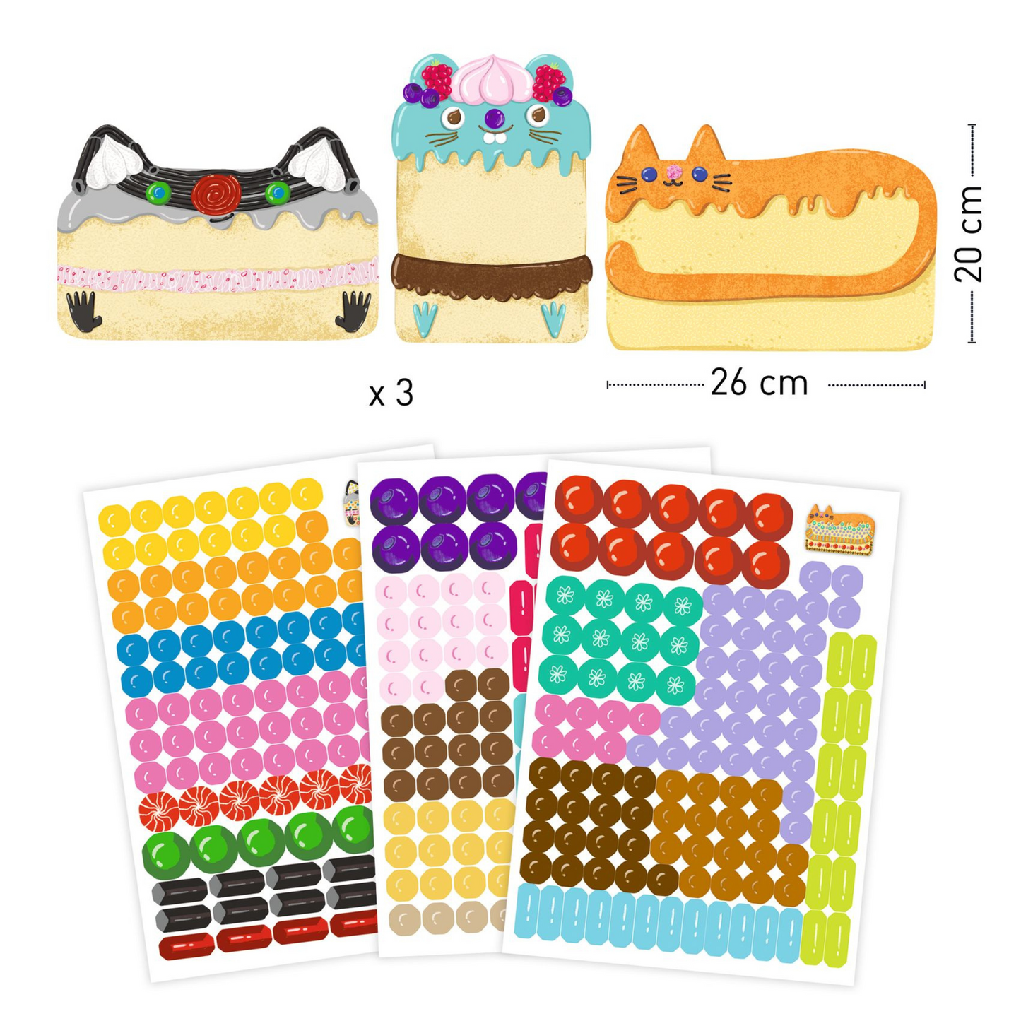 sticker and gem collage materials.