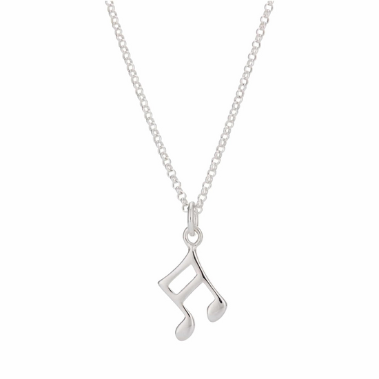 silver semi quaver charm necklace.