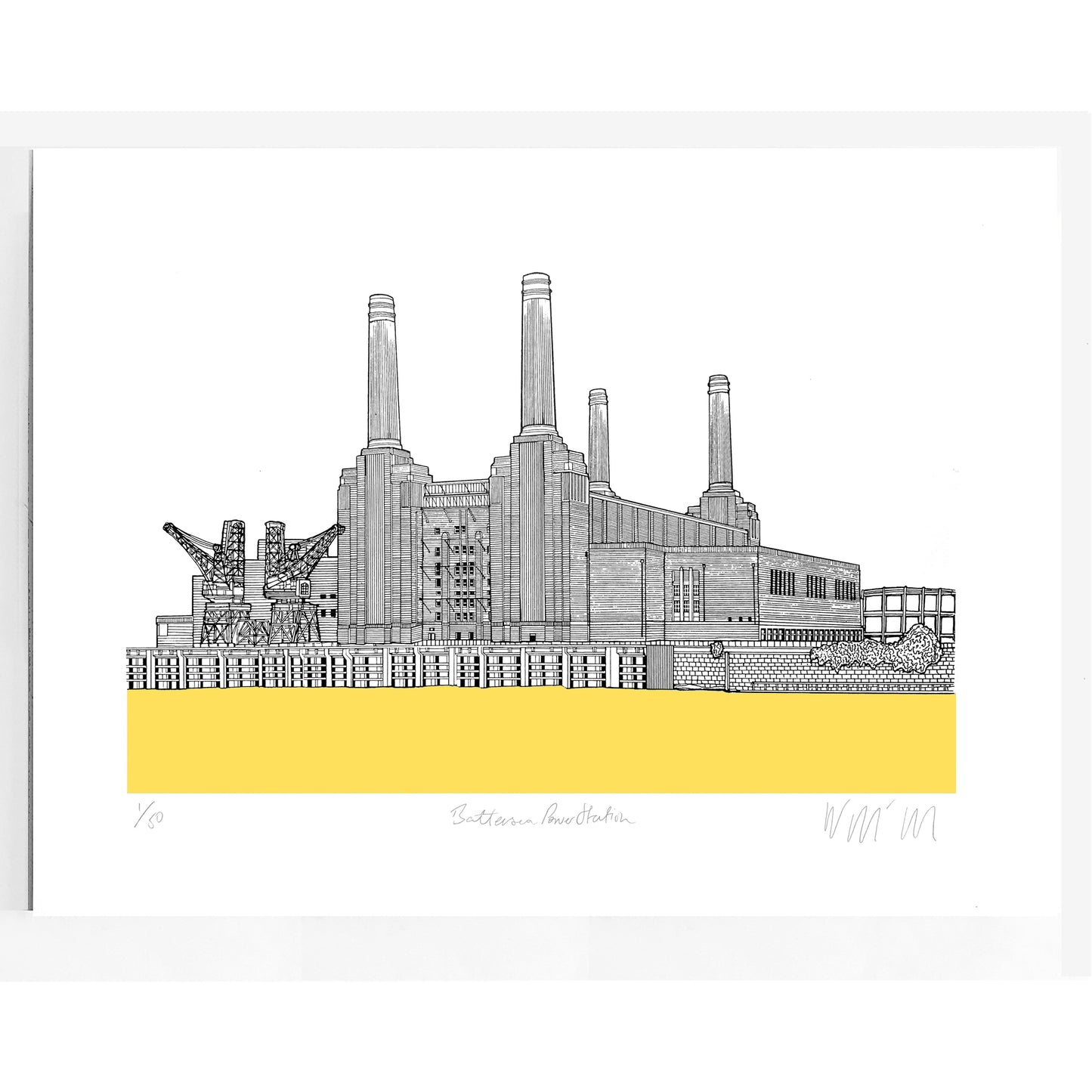 Yellow Battersea Power Station Print