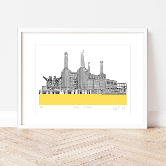 Yellow Battersea Power Station Print