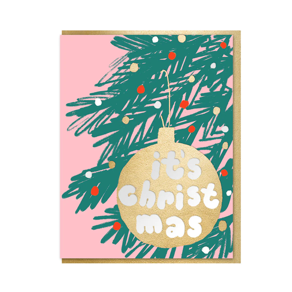 Joyful Gold Bauble Christmas Card