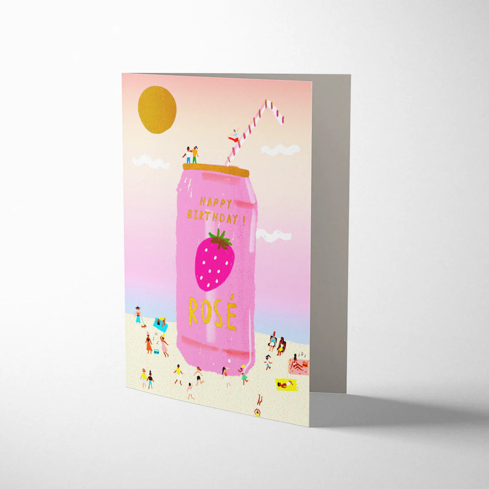 Rosé on the Beach Birthday Card