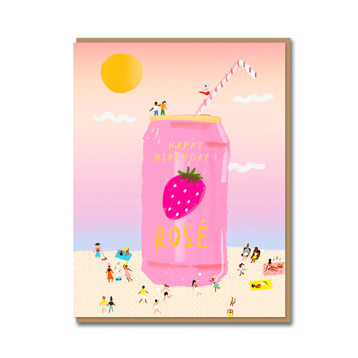Rosé on the Beach Birthday Card
