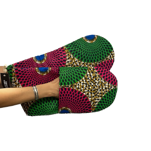 Green Pink Record Oven Mitts