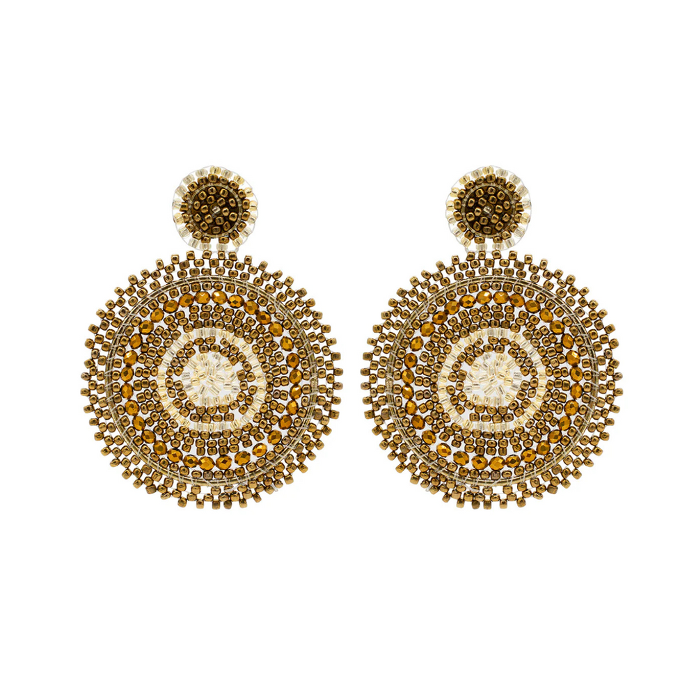 Beaded Circle Drop Earrings