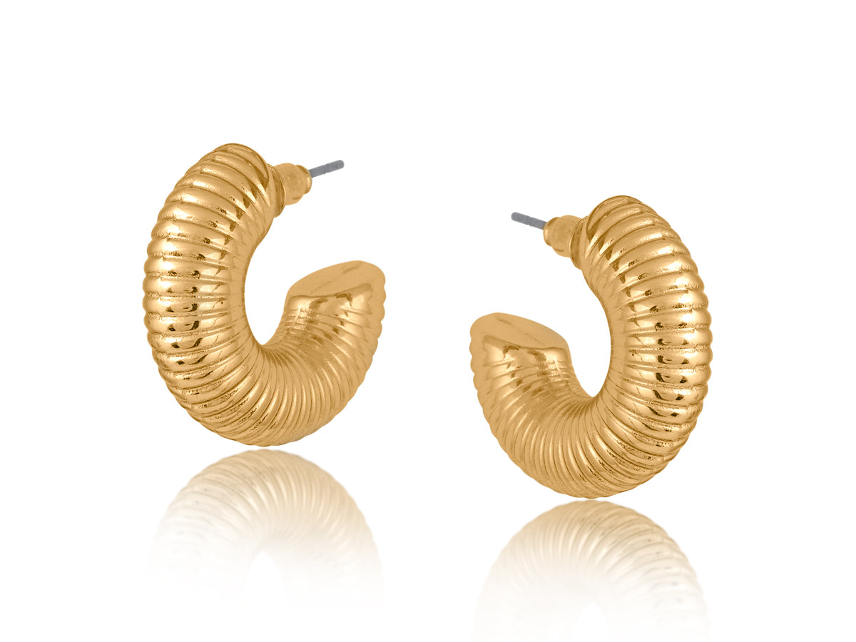 Atalanta Spring Texture Hoop Earrings