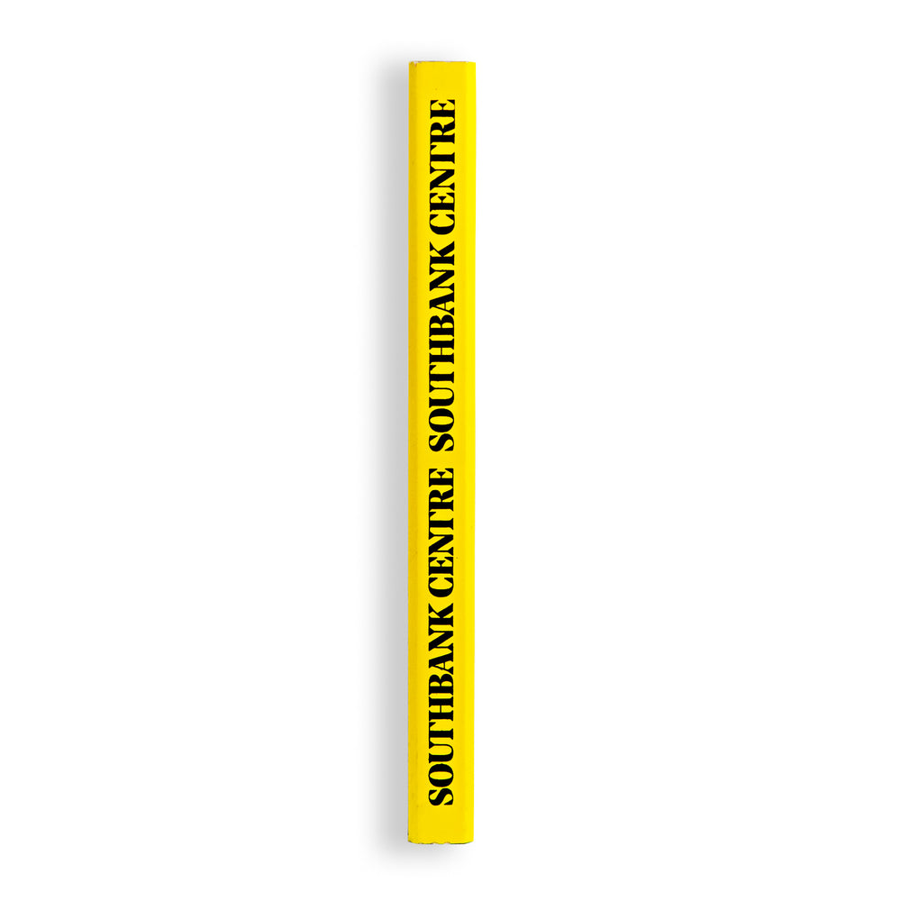 
                      
                        yellow carpenter pencil with southbank centre logo repeated
                      
                    