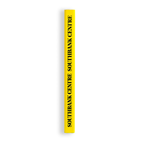 yellow carpenter pencil with southbank centre logo repeated