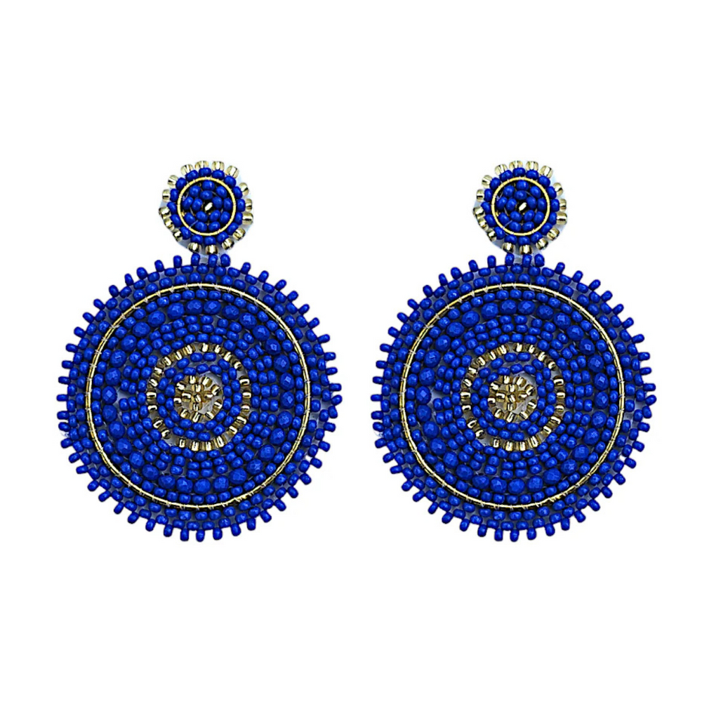 Beaded Circle Drop Earrings