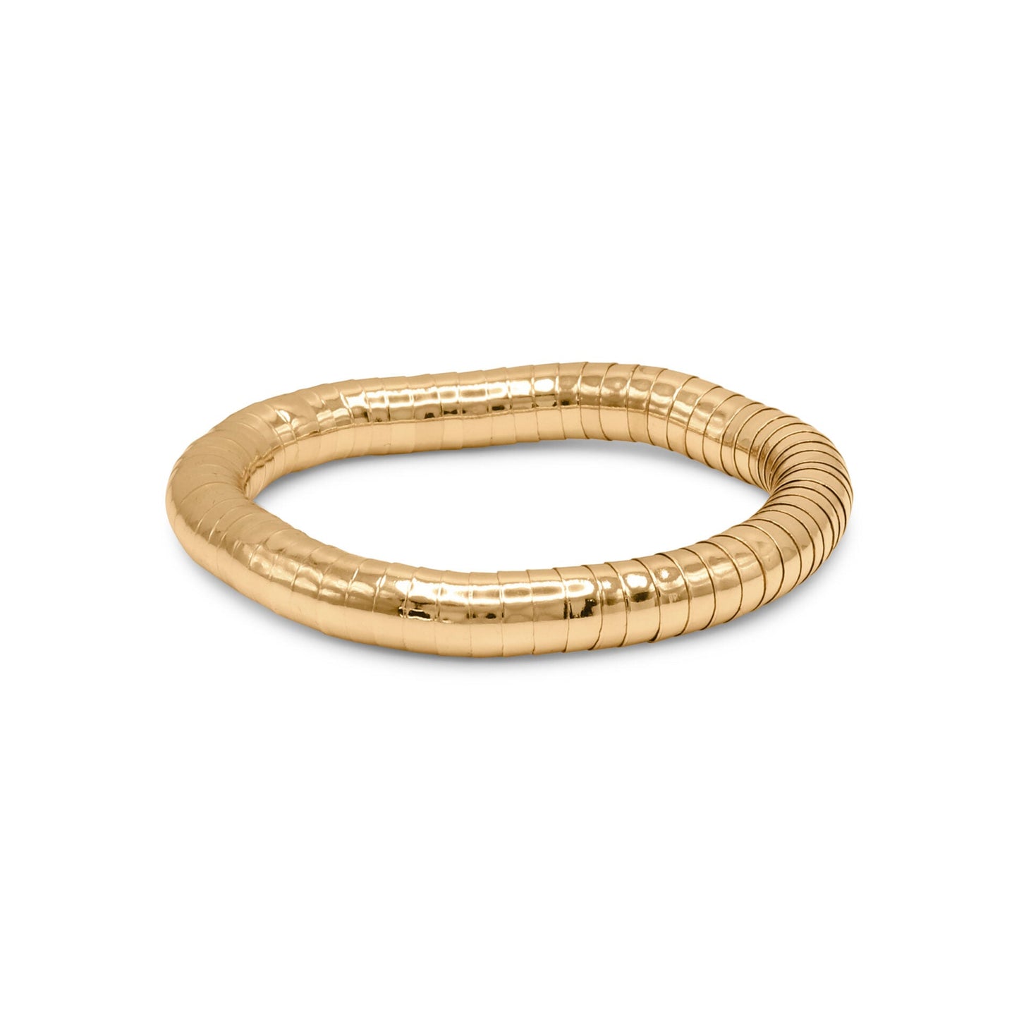 Gold bangle on a white background
