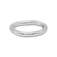 Silver bangle on a white background