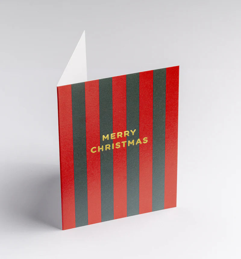 Festive Striped Mini Christmas Card