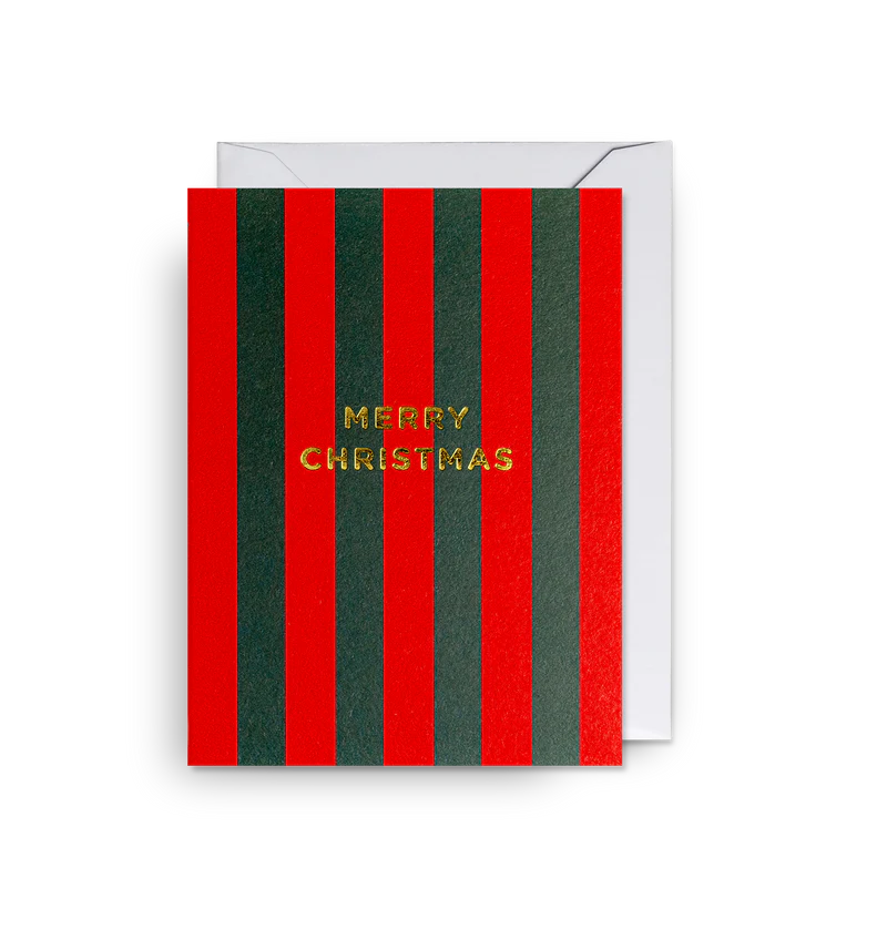 Festive Striped Mini Christmas Card