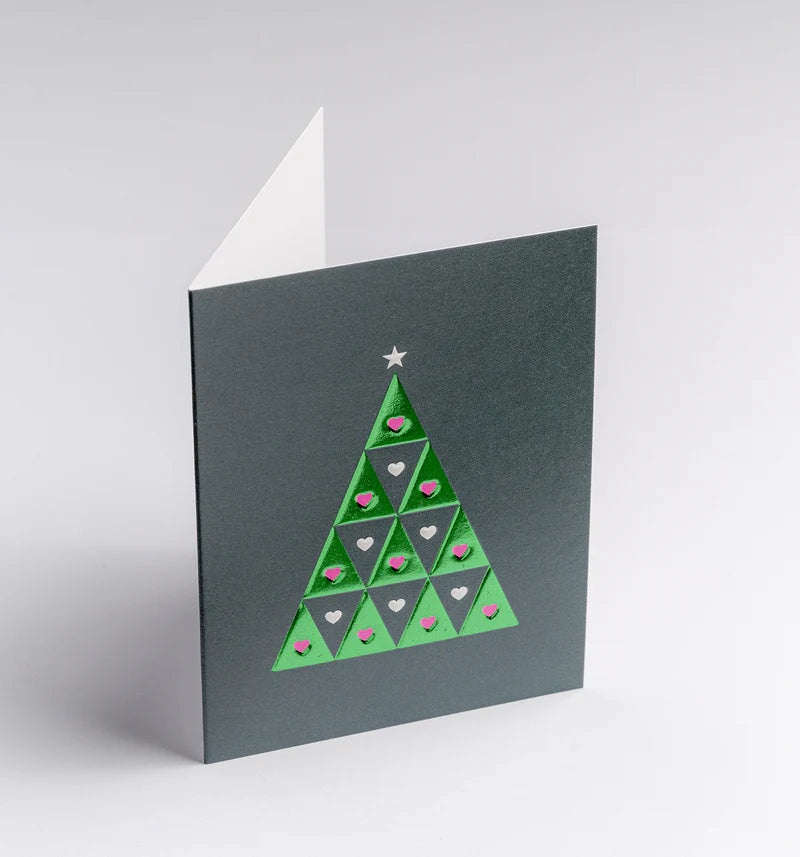 Tree of Hearts Mini Christmas Card