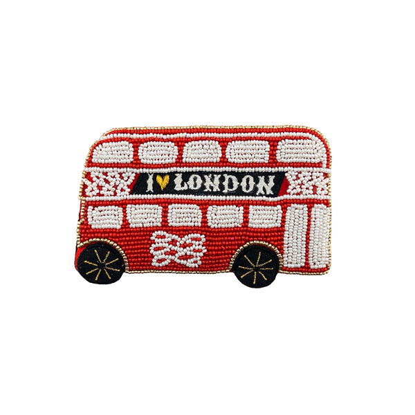 London Bus Beaded Purse