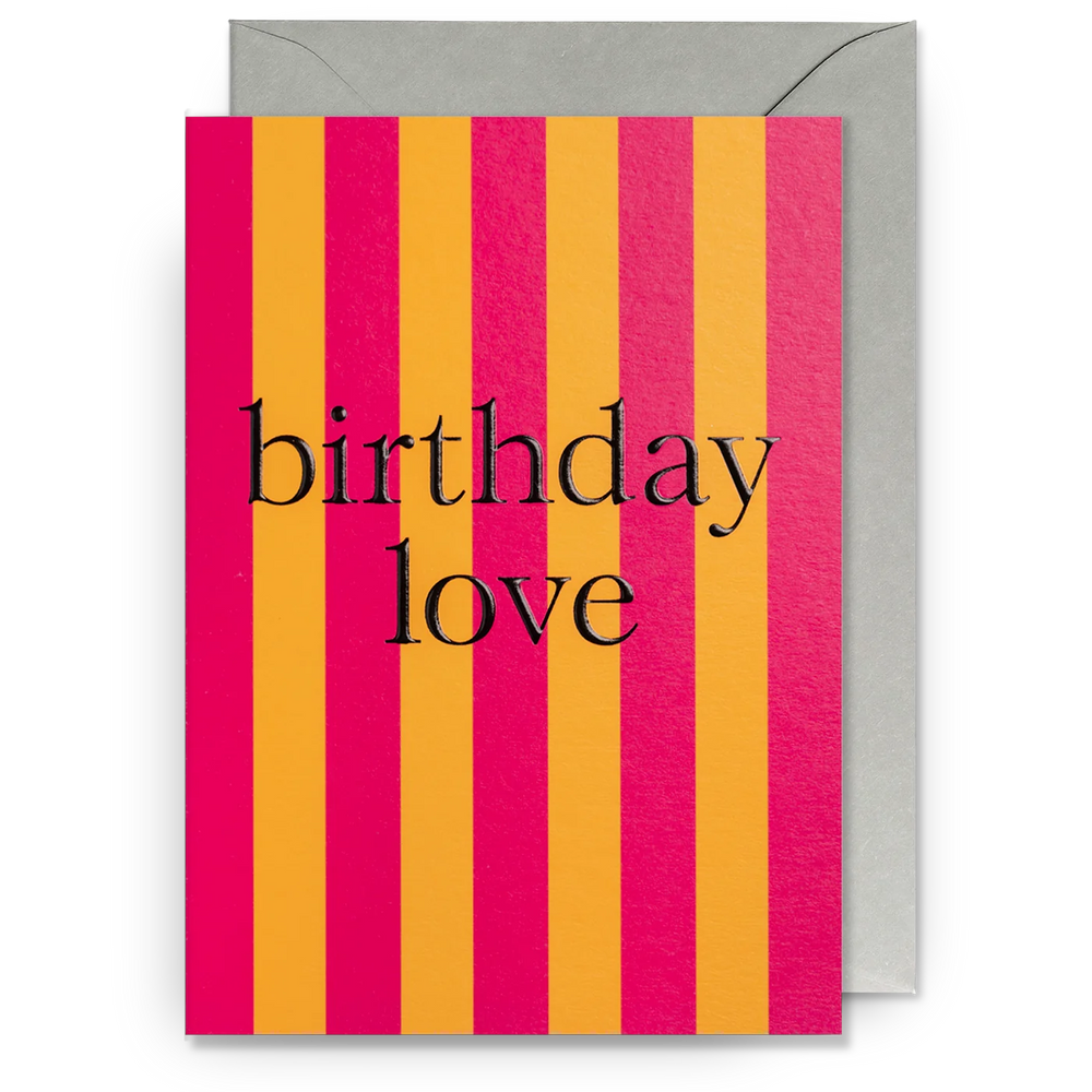 Bright Candy Striped Birthday Card