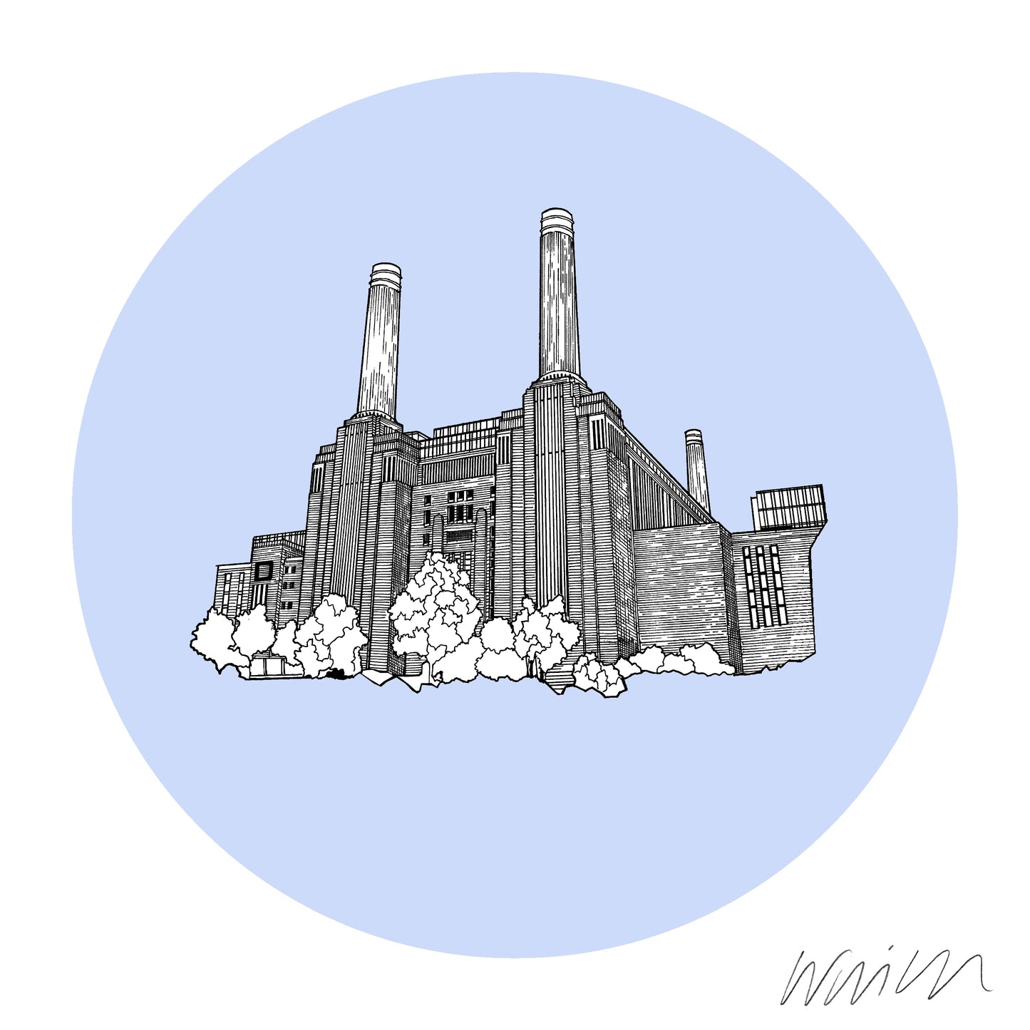 Battersea Power Station Violet Framed Print