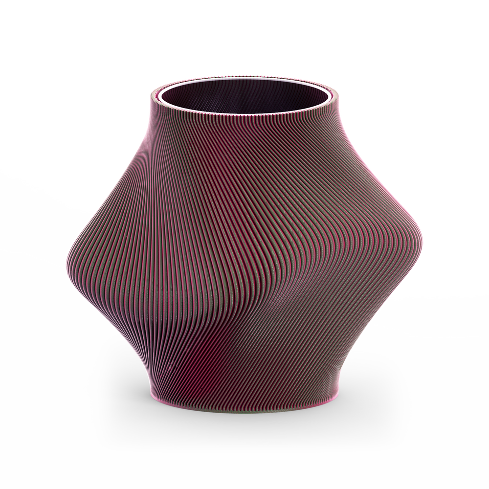 
                      
                        An abstract-shaped 3D printed short vase.
                      
                    