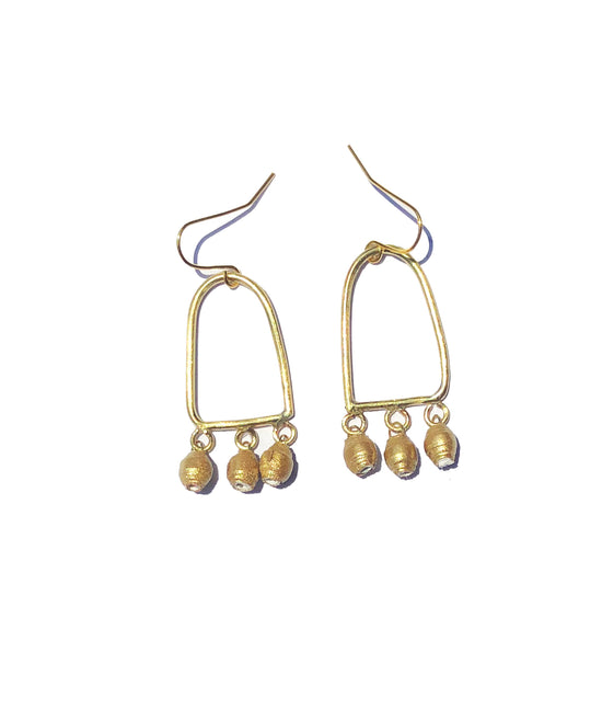 Load image into Gallery viewer, Bongiwe Gold Earrings
