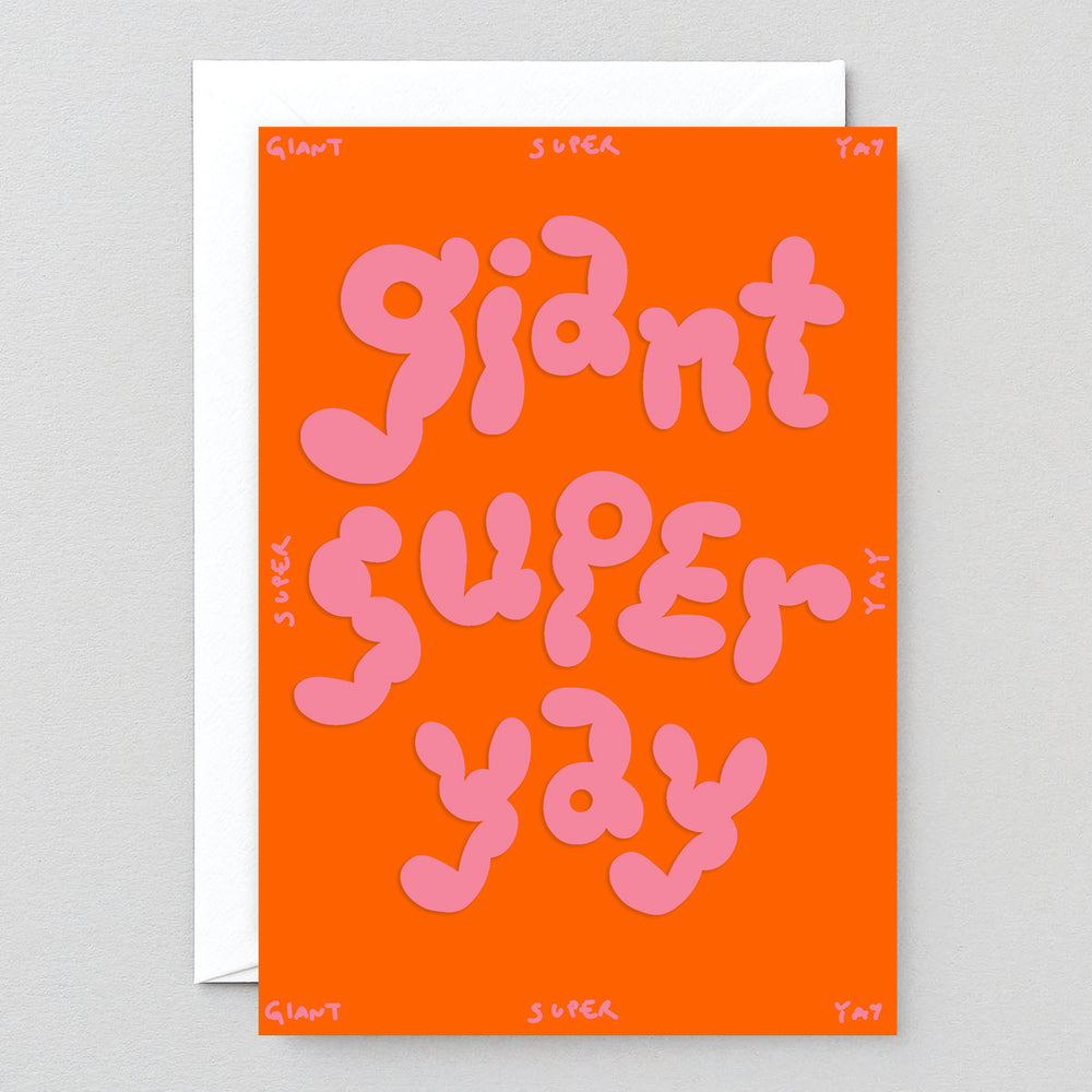 Giant Super Yay Embossed Greetings Card