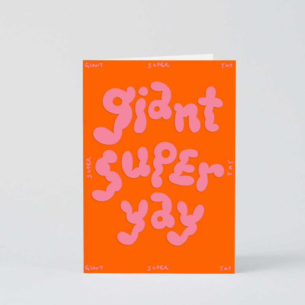 Giant Super Yay Embossed Greetings Card