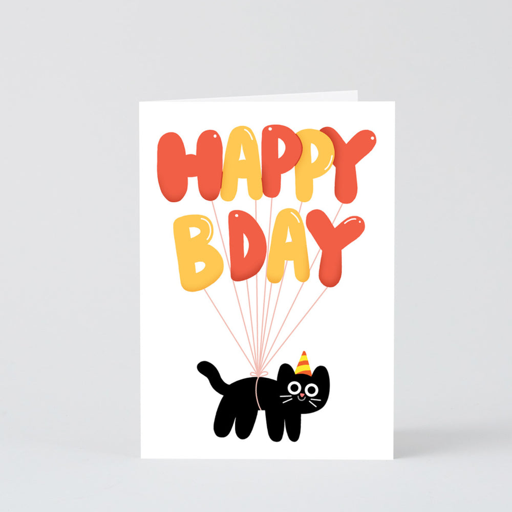 Cat Balloons Birthday Card