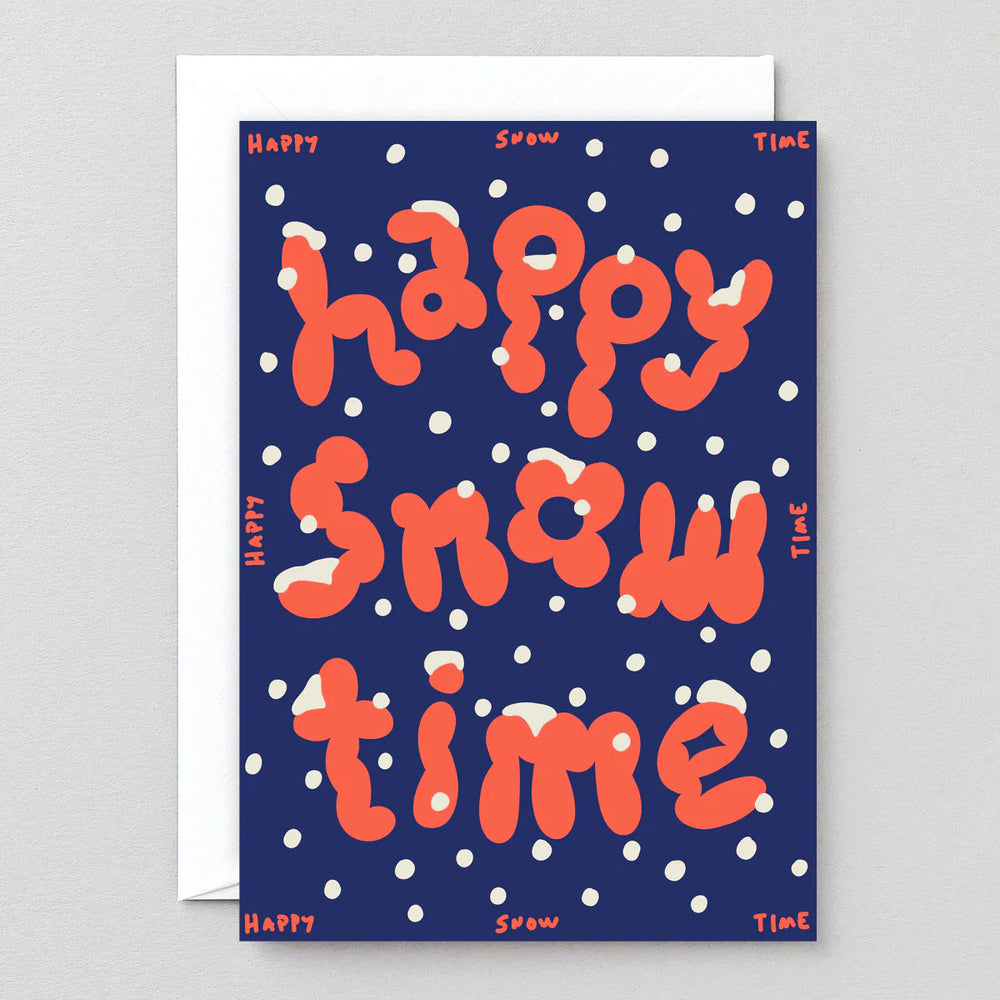 Happy Snow Time Embossed Christmas Card