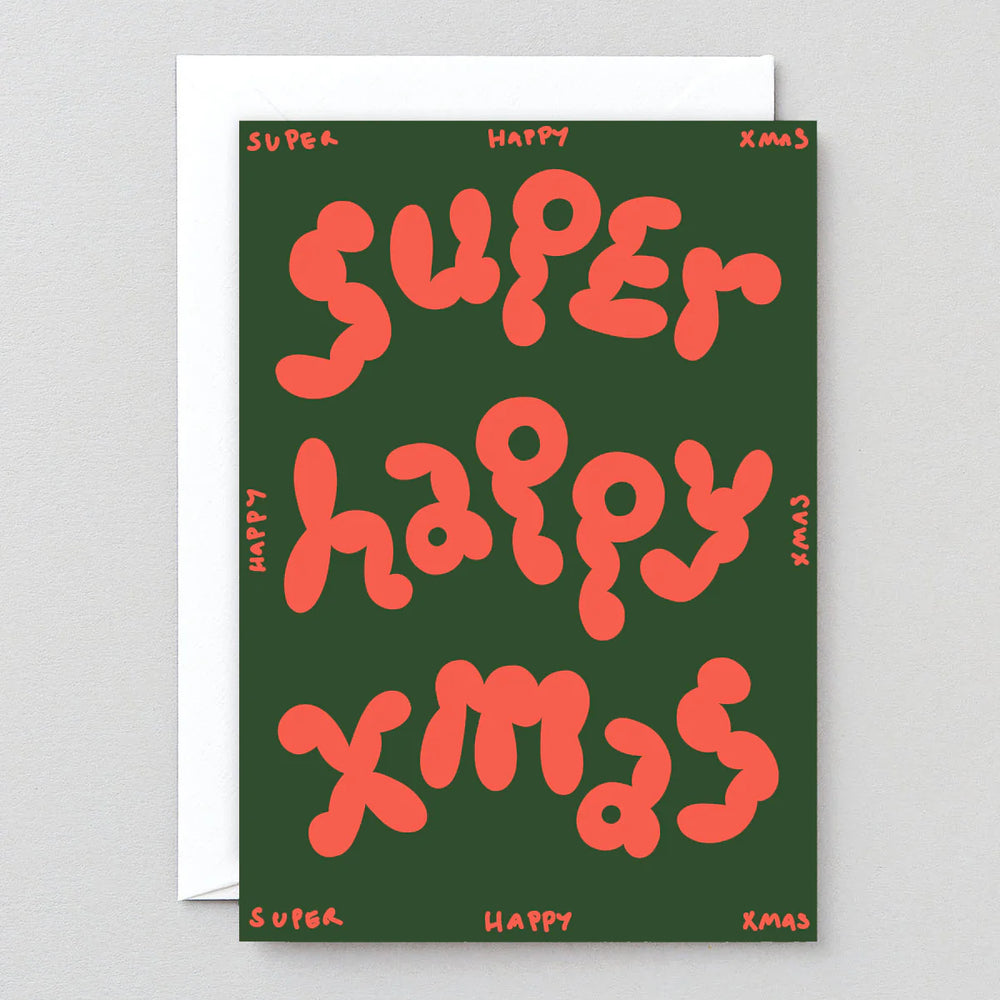 Super Happy Xmas Embossed Christmas Card