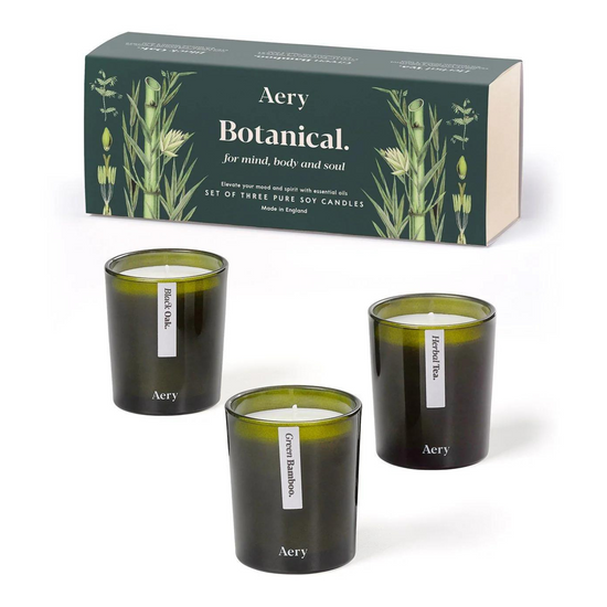 Green Botanical Candle Gift Set