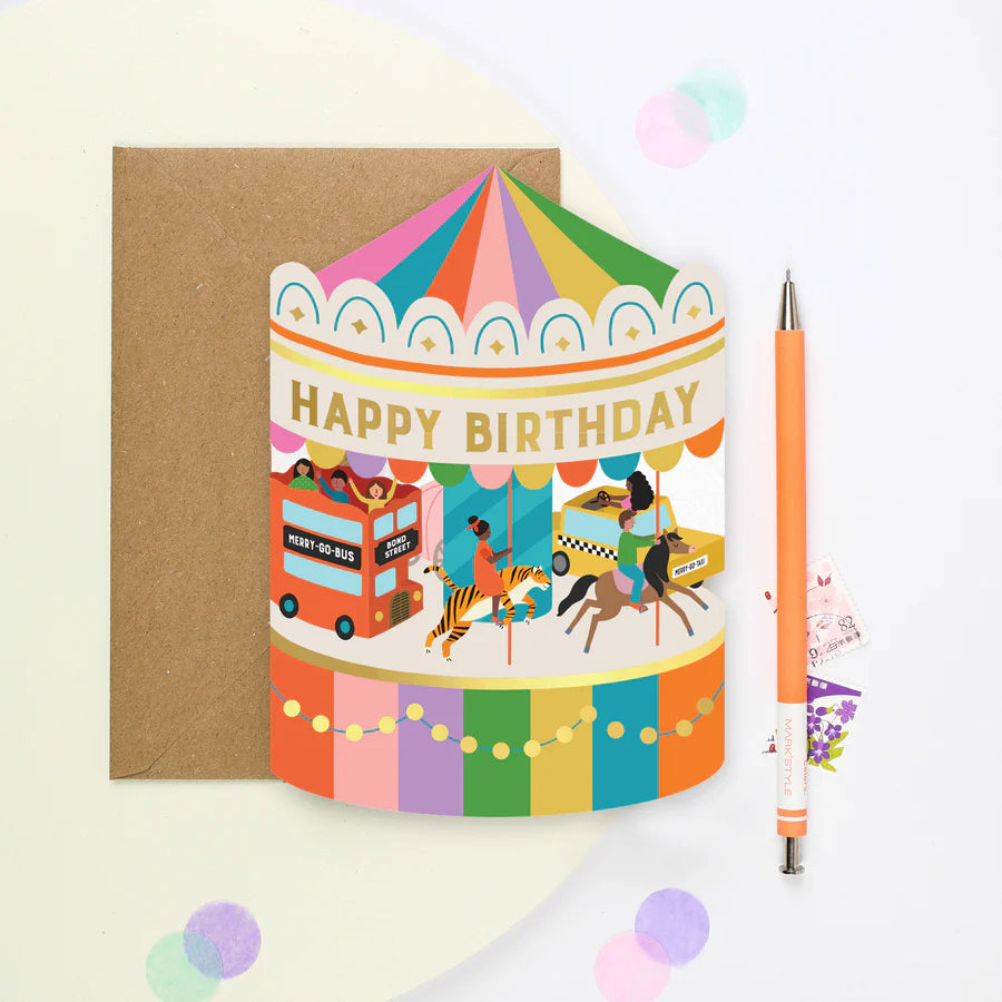 Carousel Birthday Card