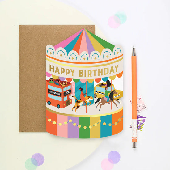 Carousel Birthday Card