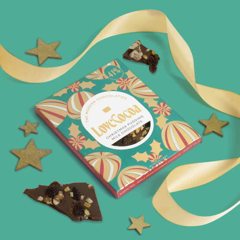 Love Cocoa Christmas Pudding Chocolate Bar