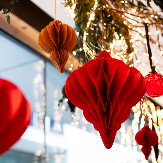 Red Large Honeycomb Paper Decoration