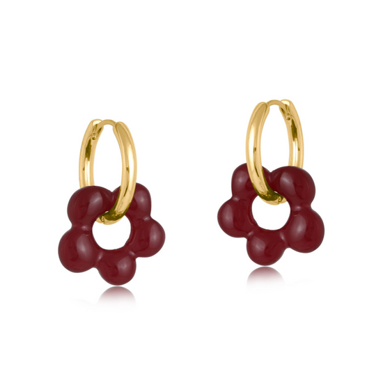 Rebecca Daisy Huggie Hoop Earrings