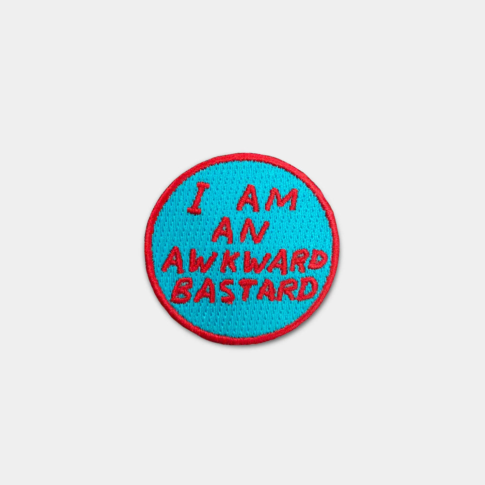 Awkward Bastard Iron-on Patch by David Shrigley