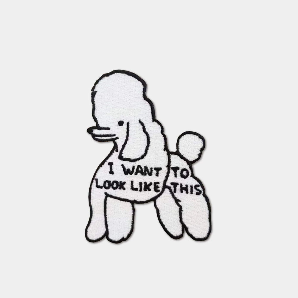 I Want To Look Like This Iron-on Patch by David Shrigley